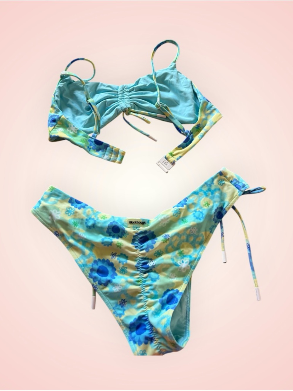 Floral Blue & Yellow String Bikini